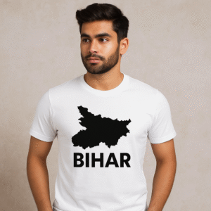 White Tshirt- Bihar Map